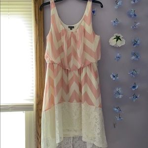 Pink & white chevron dress